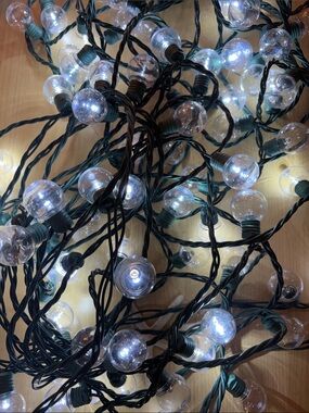 Clear Globe String Lights - White LED Holiday Lights